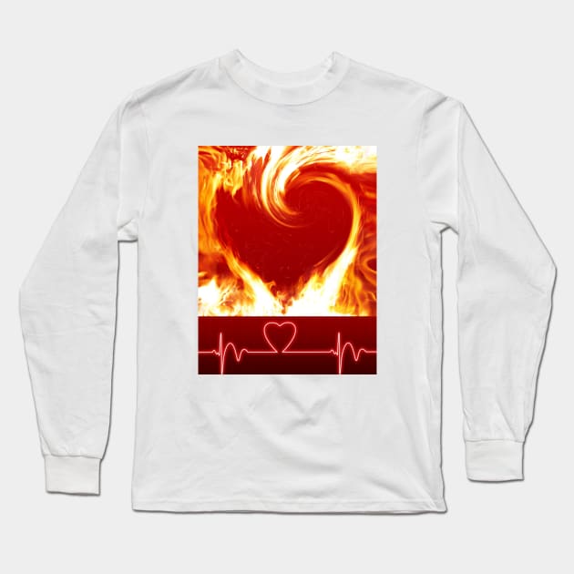 FIRE LOVE Long Sleeve T-Shirt by mefclub.studio